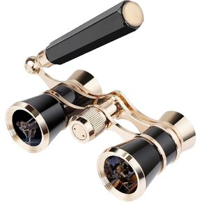 Opera Glasses,3X25 Theater Binoculars, Portable Theater Glasses with Foldable and extendable Handles