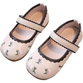 Girls Dress Shoes Flower Girl Dress Shoes Toddler Cute Floral Print Mary Jane Flats for Wedding Big Girls Dress Shoes