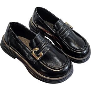 Chunky Loafers for Girls Platform Classic Dress Shoes Little Kid PU Leather Rubber Sole Oxford School Uniform Wedding