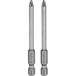 Harfington 2pcs pz2 bumdriver بت 1/4 "Hex Shank 75mm/3" الطول فيليبس مغناطيسي مخزنة السداسي S2 سائق الصلب