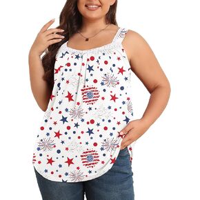 TIANZHU Plus Size Tank Tops for Women - Summer Womens Tops Plus Size, Lace Detail, Loose Fit, Sleeveless Women's Tanks in Kuwait