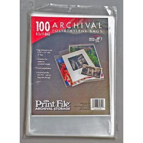 Print File 4 mil Polyethylene Storage Bag with 2" Flap, 8.5x11"-100 Bags