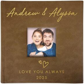Personalized Photo Album, Custom Engraved Picture Album, Holds 200 4" x 6" Photos, Leatherette and Laser Engraved Scrapbook, Welcome Baby