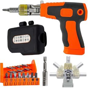 16-in-1 Multi Screwdriver Set,Multi Angles Electric Screwdriver Gun with Magnetic Bit,Ratchet Screwdriver Set With14 Various Sizes Screwdriver Bits,Ergonomic Pistol Grip,Tool for Home Repair,DIY