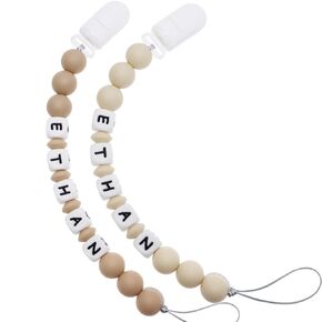 Pack of 2 Personalized Stroller Clip with Name(Black+Marble)