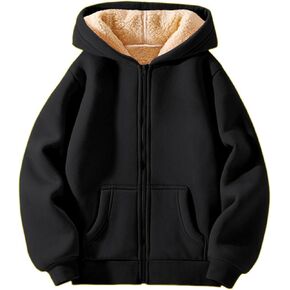 Kids Fleece Hoodie Full Zip Hooded Sweatshirt Long Sleeve Cozy Jacket for Boys and Girls Light Fleece