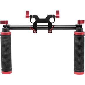 Shoulder Rig 2 Hand Grips Rubber Handle Shockproof Video Film Making