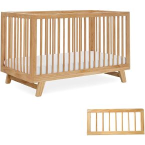 3-in-1 Astin Convertible Baby Crib - Wooden Crib, Grows with Your Baby, Converts to Toddler Bed & Day Bed, 4 Adjustable Support Base Height | Natural