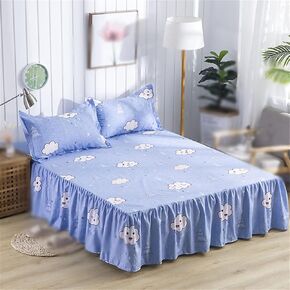 Printed Bed SkirtPrinted Diaper BedspreadMattress CoverProtective CoverBed SheetPillowcaseThree Piece Set(180 * 200CM)