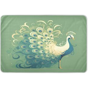 Big Peacock Spring Green Extra Large Resuable Training Pee Pads for Kids Highly Absorbent Potty Training Mats Changing Cradle Mattress for Toddler Kids 52" L x 34" W