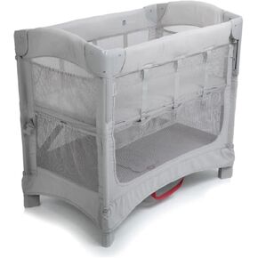 Arm’s Reach Mini Ezee 2 in 1 Co-Sleeper Bedside Bassinet with Mesh Side Panels, Side Pockets, and Bottom Storage, Gray
