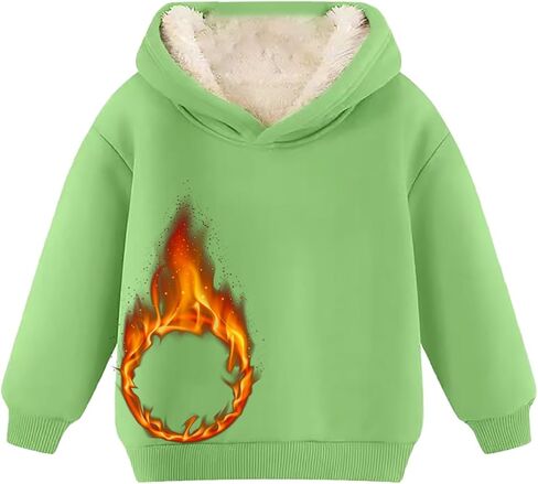 Fleece f𝘂r ذوي الياقات هوديي معاطف الأولاد للأطفال البنات القطن لينة طويلة الأكمام الطويلة جاكيتات السحب قمم من النوع الثقيل in Kuwait