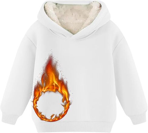 Fleece f𝘂r ذوي الياقات هوديي معاطف الأولاد للأطفال البنات القطن لينة طويلة الأكمام الطويلة جاكيتات السحب قمم من النوع الثقيل in Kuwait