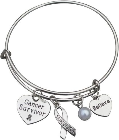 Infinity Collection Breast Cancer Bracelet, Pink Ribbon Bangle Bracelet, Cancer Awareness, Cancer Gift for Women, Motivational Encouragement Gifts for Women Girls Best Friend Sister Mom in Kuwait