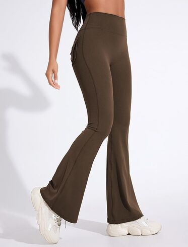 CHANGEZOE Womens Flap Pockets Leggings Scrunch Butt Cross Waist Workout Cargo Leggings in Kuwait