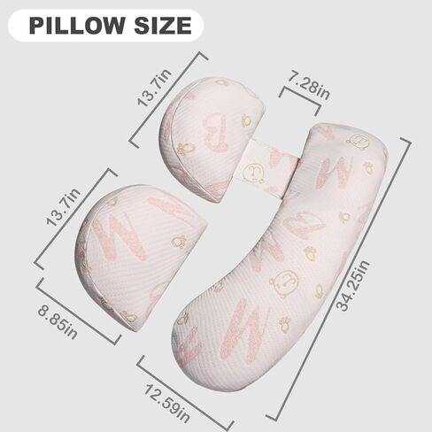 Pregnancy Pillow for Women - Maternity Pillow for Back Pain Relief & Full Body Support, Soft Sleeping Pillow with Removable Cover for Side Sleepers and Pregnancy in Kuwait