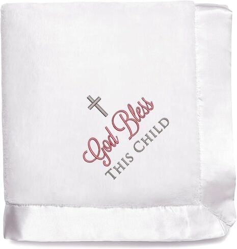 Lifetime Creations Personalized Baby Baptism Blanket: Custom Embroidered White Christening Blanket, Baptism Gifts for Boys & Girls, Baby Dedication Gifts, Bautizo Regalo in Kuwait