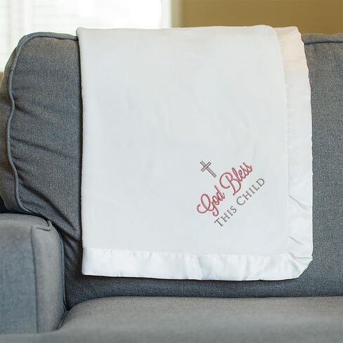 Lifetime Creations Personalized Baby Baptism Blanket: Custom Embroidered White Christening Blanket, Baptism Gifts for Boys & Girls, Baby Dedication Gifts, Bautizo Regalo in Kuwait