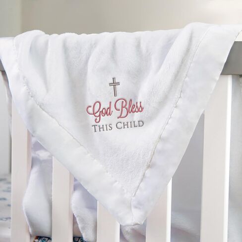 Lifetime Creations Personalized Baby Baptism Blanket: Custom Embroidered White Christening Blanket, Baptism Gifts for Boys & Girls, Baby Dedication Gifts, Bautizo Regalo in Kuwait