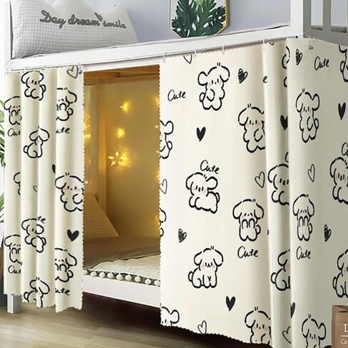 Cute Bottom Bunk Bed Curtain Student Dormitory Blackout Cloth Mosquito Nets Bedding Tent Bed Canopy Single Sleeper, Puppy in Saudi Arabia
