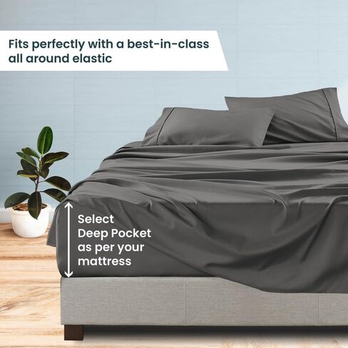 Crib Size 600 Thread Count 100% Pima Cotton 4-Piece Sheet Set, Sateen Weave, with 18-21 Inch Deep Pocket Snug Fit (Navy Blue Solid) in Saudi Arabia