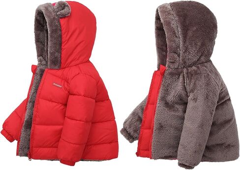 Winter Down Coats for Kids Baby Boys Girls Light Puffer Padded Jacket Bear Hoods Infant Outerwear 3D in Kuwait