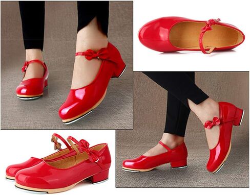 SWDZM Women's & Girl's Jazz Tap Dance Shoes Tap-Flex Patent Leather Tap Shoe,WX-208 in Saudi Arabia