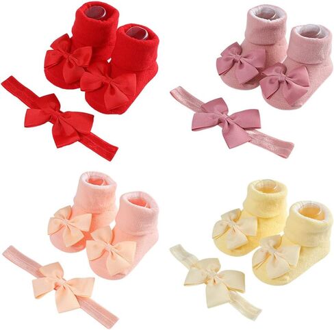 Baby Girls Nylon Nylon Heads and Socks ، 4 مجموعات من الأطفال الصغار الأطفال الصغار الصغار in Saudi Arabia
