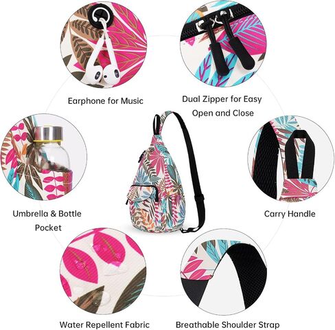 HAWEE Convertible Chest Backpack for Women Pineapple Rope Sling Purse for Gym Sports Travel Camping in Kuwait