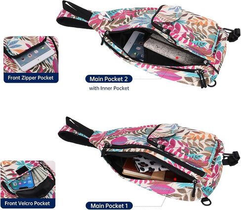 HAWEE Convertible Chest Backpack for Women Pineapple Rope Sling Purse for Gym Sports Travel Camping in Kuwait