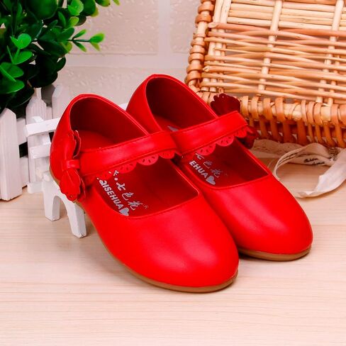 Toddler Girls Dress Shoes Flower Girl Little Kids Mary Jane Ballet Flats Bow Wedding School Party Girls Dress Shoes in Saudi Arabia