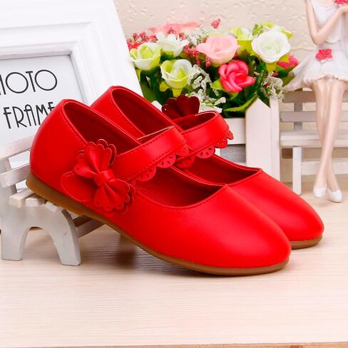 Toddler Girls Dress Shoes Flower Girl Little Kids Mary Jane Ballet Flats Bow Wedding School Party Girls Dress Shoes in Saudi Arabia