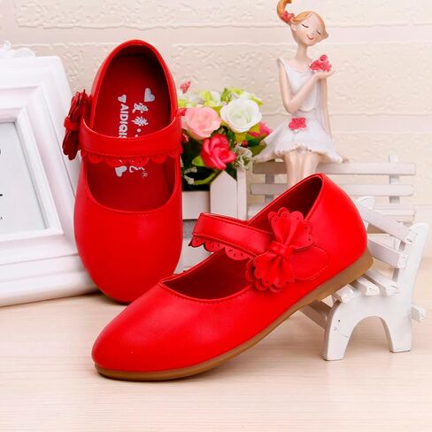 Toddler Girls Dress Shoes Flower Girl Little Kids Mary Jane Ballet Flats Bow Wedding School Party Girls Dress Shoes in Saudi Arabia