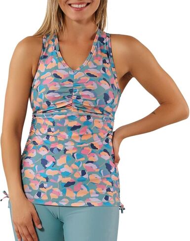 UV SKINZ Swim Tankini for Women - UPF 50+ Sun Protection, Modest Swim Tank Top, Swimsuit Top, Tankini Top with Bra Support - Forest Botanical - M in Saudi Arabia