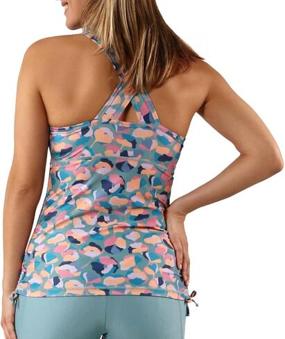 UV SKINZ Swim Tankini for Women - UPF 50+ Sun Protection, Modest Swim Tank Top, Swimsuit Top, Tankini Top with Bra Support - Forest Botanical - M in Saudi Arabia