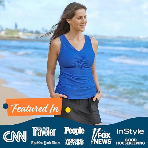 UV SKINZ Swim Tankini for Women - UPF 50+ Sun Protection, Modest Swim Tank Top, Swimsuit Top, Tankini Top with Bra Support - Forest Botanical - M in Saudi Arabia