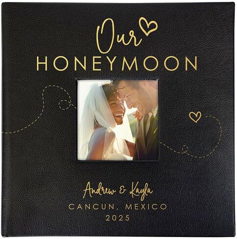 Personalized Photo Album, Custom Engraved Picture Album, Holds 200 4" x 6" Photos, Leatherette and Laser Engraved Scrapbook, Welcome Baby in Kuwait