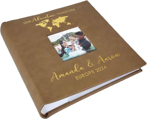 Personalized Photo Album, Custom Engraved Picture Album, Holds 200 4" x 6" Photos, Leatherette and Laser Engraved Scrapbook, Welcome Baby in Kuwait