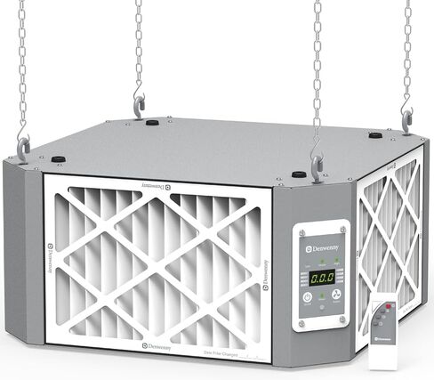 360° Woodshop Air Filtration System Woodworking - 1050/1350 CFM, Built-in Ionizer, with Strong Vortex Fan, Hanging Mode for Garage Works Shop, Shop Dust Collectors, Gray, Kingmaster F12D Pro in Saudi Arabia