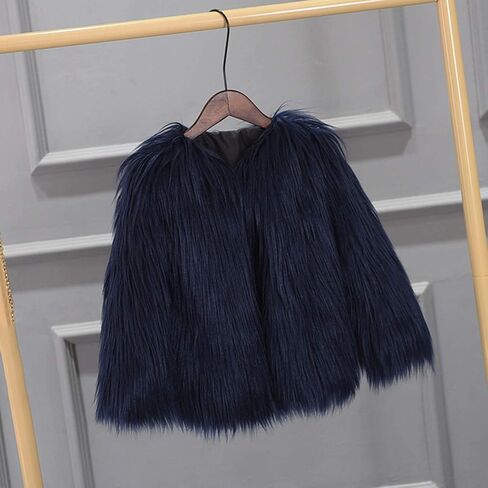 Girls Faux-Fu𝐫 Jacket Coat Toddler Baby Kids Autumn Winter Thicken Warm Fashion Cool Fuzzy Outwear in Kuwait