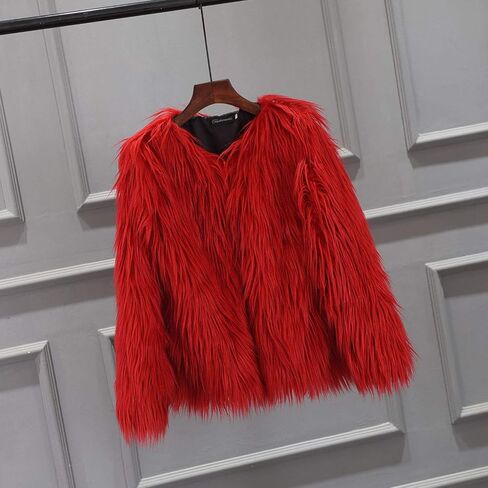 Girls Faux-Fu𝐫 Jacket Coat Toddler Baby Kids Autumn Winter Thicken Warm Fashion Cool Fuzzy Outwear in Kuwait