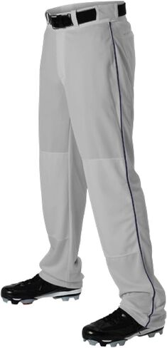 Alleson Athletic Boys Youth Baseball Pants with Braid, Charcoal/Black, Large in Saudi Arabia