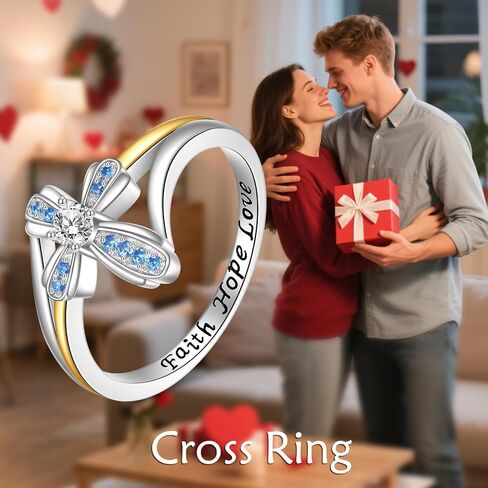 YFN Cross Ring خمر لهجة الفضة الاسترليني مع الله كل الأشياء ممكنة تشيكوسلوفاكيا الفرقة خواتم حجم 6-10 in Kuwait