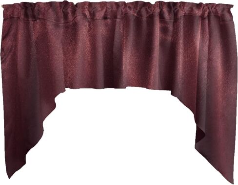 Solid Shiny Satin Swag Window Valance Home Décor Bedroom Nursery Kitchen Window (Purple) in Saudi Arabia