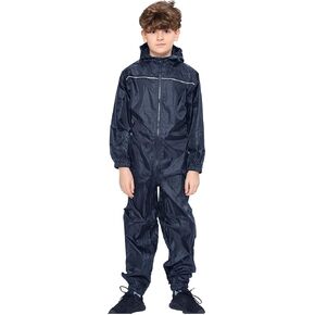 Girls Boys Raincoat Kids Puddle Suits Waterproof Hooded Overall Rainsuit All in One Romper Age 2-13 Years