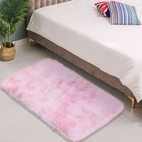 Fluffy Small Rugs 2x3 Feet, Pink Soft Modern Indoor Area Rug for Bedroom Living Room, Non-Slip Fuzzy Cute Rectangle Plush Carpet Floor Rugs for Kids Girls Room