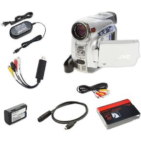 Super VHS-C Camcorder w/USB Adapter for Tape Transfer to Digital & Blank Tape (SVHS-C, Silver)