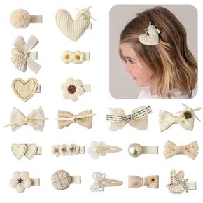 20 PCS Toddler Hair Clips 2.4 Inch Baby Girl Hair Bows Fully Covered Barrettes Infant Hair Accessories for Babies and Kids