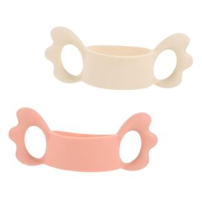 2Pcs Silicone Milk Bottle Handles Non Slip Grip for Newborns Adorable Wing Design Easy Transition from Bottle to Cup for Independent Drinking Soft and Comfortable Fit