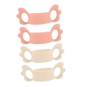 4pcs Silicone Bottle Handles Slip Grip for Milk Bottles Lightweight and Reusable Holders Detachable Design for Easy Cleaning